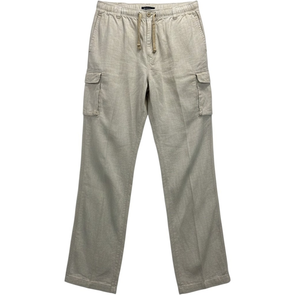 Tommy Bahama Linen Cargo Pants Men's XL Beige Drawstring Relaxed Fit